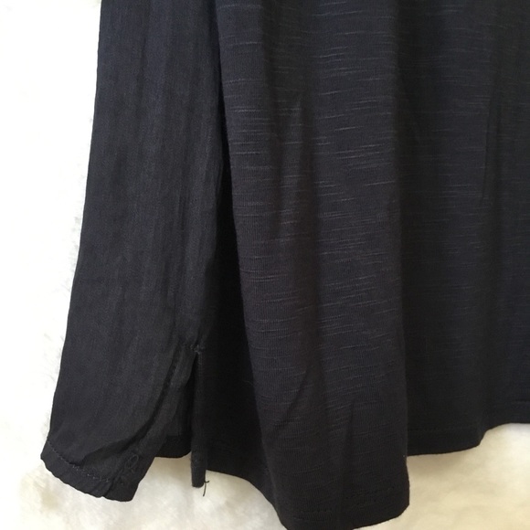 Dolan Left Coast Charcoal Gray Lucille Pleated Tie Neck Peasant Blouse - Picture 13 of 16